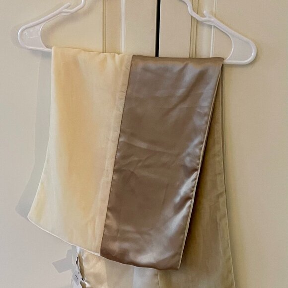 Satin and velvet shawl/wrap -- cream and taupe . New with Tags. Coldwater Creek - Picture 1 of 6